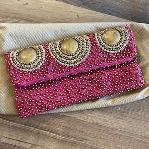 Moyna Beaded Clutch - Red & Gold - Never Used